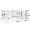 vidaXL Huisdierenkooi met deur 36 panelen 35x35 cm staal zwart