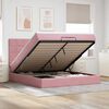 vidaXL Ottoman bed met matrassen 200x200cm fluweel roze
