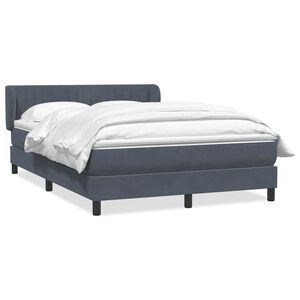 vidaXL Boxspring met matras fluweel donkergrijs 140x220 cm