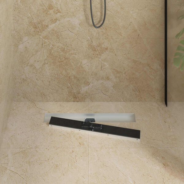 vidaXL Doucheafvoer Glasdeksel met 360&deg; Sifon Zwart 60 cm