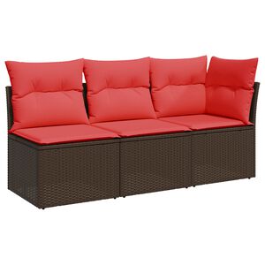 vidaXL | Tuinbank | met kussen met opslag Bruin 172 x 62 x 69 cm Poly riet