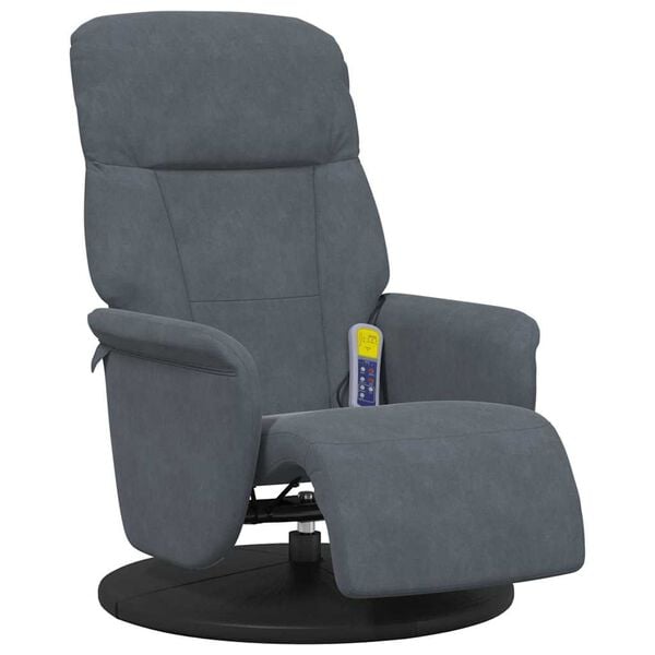 vidaXL Massage Recliner Stoel Donkergrijs 91 x 71 x 105 cm Fluweel