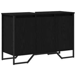 vidaXL Badkamertenk te kast Zwart Eiken 91 x 35 x 60 cm Bewerkt hout