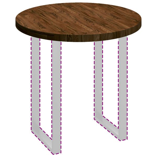 vidaXL Tafelblad Lichtbruin Ø 80 x 4 cm Massief eikenhout