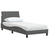 vidaXL Bed met matras "Hanko" stof donkergrijs 90x200 cm