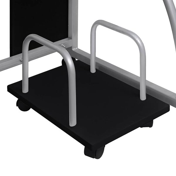 vidaXL Computerbureau 110x52x88,5 cm bewerkt hout zwart