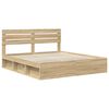 vidaXL Bedframe met hoofdeinde Sonoma 180 x 200 cm Massief grenenhout
