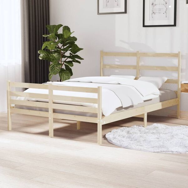 vidaXL Bedframe massief grenenhout 120x190 cm