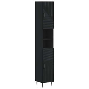 vidaXL Badkamerkast met Open Plank HAARLEM Zwart 30 x 31 x 190 cm