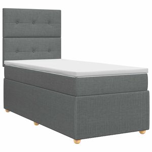 vidaXL Boxspringbed met matras Donkergrijs 80 x 200 cm Stof