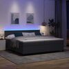 vidaXL Boxspring bed Donkergrijs en Wit 203 x 200 x 88 cm