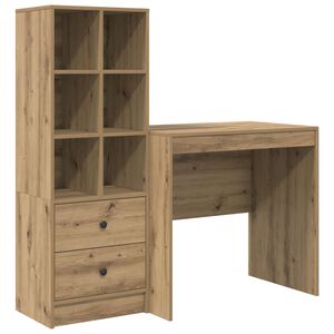 vidaXL Bureau Artisan Eiken 125,5 x 50 x 127 cm 2 st