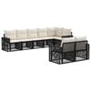 vidaXL Tuinbankenset 8 pcs Zwart en Cream Wit poly rattan