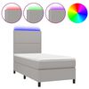 vidaXL Boxspring met matras en LED stof lichtgrijs 100x200 cm