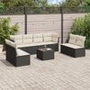 vidaXL 9-delige Loungeset met kussens poly rattan zwart