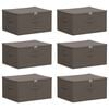 vidaXL Opbergbox 6 st Nonwoven stof 43 x 34 x 23 cm 33,6 L Grijs