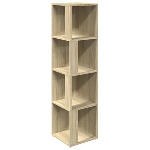 vidaXL Hoekkast 33x33x132 cm bewerkt hout sonoma eikenkleurig