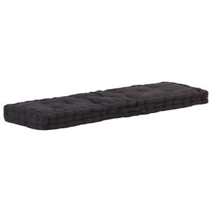 vidaXL Palletvloerkussen 120x40x7 cm katoen zwart