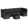 vidaXL 8-delige Loungeset met kussens poly rattan zwart