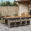 vidaXL 9-delige Tuinset met kussens poly rattan grijs