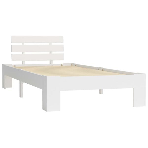 vidaXL Bedframe massief grenenhout wit 100x200 cm