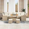 vidaXL Tuin Sofa Set met kussen 10 pcs Beige Poly riet