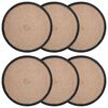 vidaXL Jute placematten 6 st Naturel en Zwart 100% Tossa Jute
