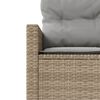 vidaXL Tuinbank met kussens rond poly rattan beige