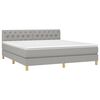 vidaXL Boxspring met matras en LED stof lichtgrijs 160x200 cm