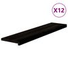vidaXL Traptreden 12 st 110x30x2 cm massief eikenhout bruin-zwart