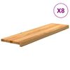 vidaXL Traptreden 8 st 100x30x2 cm massief eikenhout lichtbruin