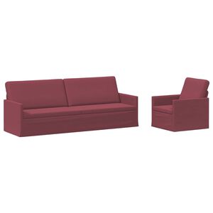 vidaXL Bankstel 2 pcs Wijnrood Stof