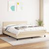vidaXL Boxspring met matras stof cr&egrave;mekleurig 160x200 cm