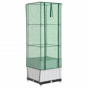 vidaXL Plantenbak verhoogd met kashoes 40x40x139 cm rattanlook