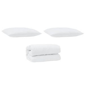 vidaXL Dekbed Set met kussen 3 pcs Wit Microfiber en Dons Feather