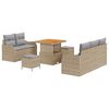 vidaXL Tuinbankenset met kussen 8 pcs Beige poly rattan