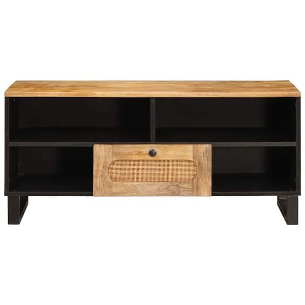vidaXL TV-kast met lade Bruin 100 x 33 x 46 cm Massief Mango Hout
