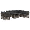 vidaXL Tuinbankenset 10 st Grijs poly rattan