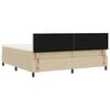 vidaXL Boxspringbed Lichtgrijs en wit. 200 x 200 cm Katoen Stof