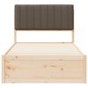 vidaXL Bedframe met Gevoerd Hoofdgedeelte Taupe 100 x 200 cm