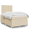 vidaXL Boxspring met matras stof cr&egrave;mekleurig 120x190 cm