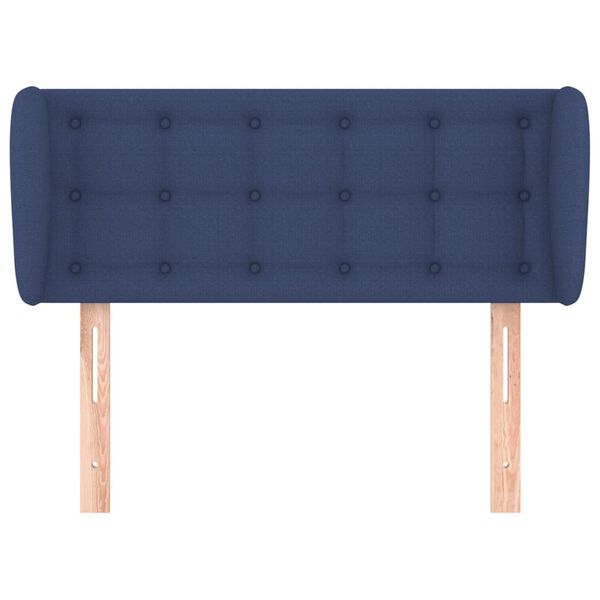 vidaXL Hoofdbord met randen 103x23x78/88 cm stof blauw