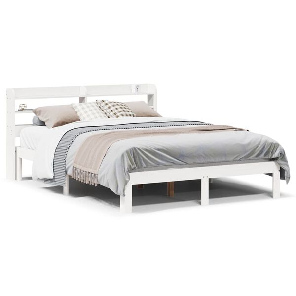 vidaXL Bedframe met hoofdeinde zonder matras 120x200 cm wit