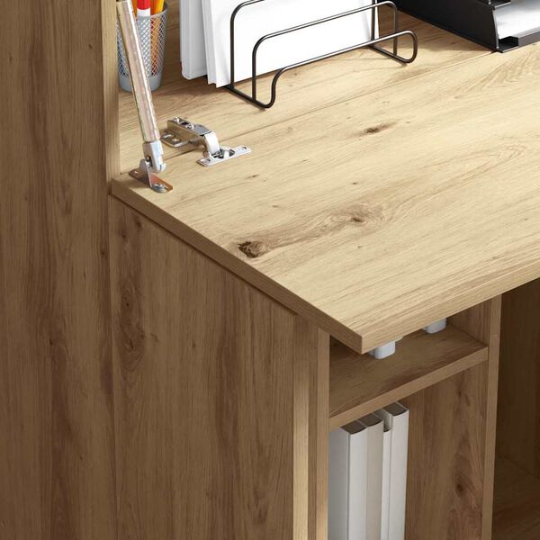 vidaXL Bureau Artisan Eiken 71,5 x 31,5 x 106,5 cm Bewerkt hout