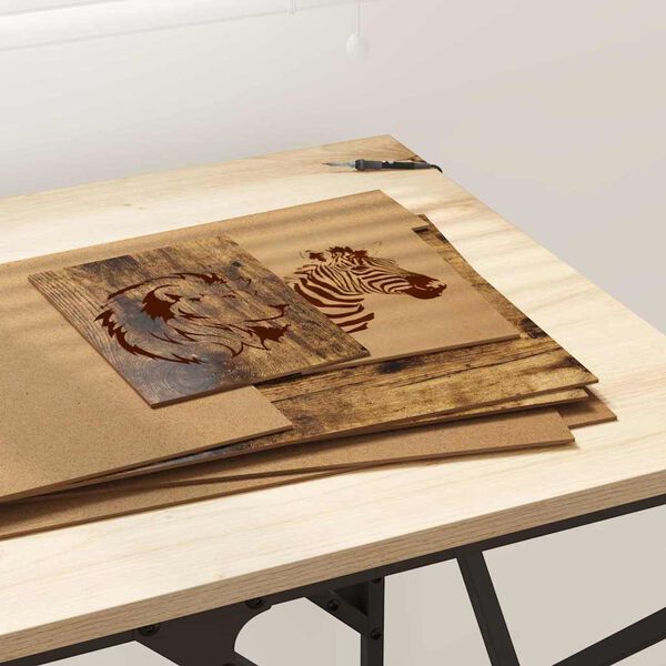 vidaXL Decorpanelen 12 pcs Gerookt eiken 30 x 42 x 0.3 cm Bewerkt hout