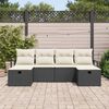 vidaXL Tuin Sofa Set met kussen met opslag 6 pcs Zwart Poly riet