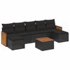 vidaXL 8-delige Loungeset met kussens poly rattan zwart