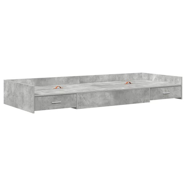 vidaXL Bedframe met hoofdeinde Beton Grijs 70 x 190 cm Bewerkt hout