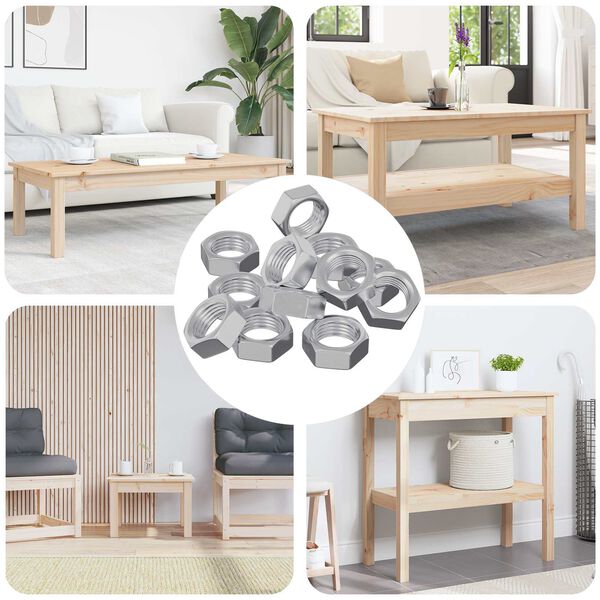 vidaXL Zeshoekige Moer 12 pcs Zilver M6 Metaal