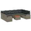 vidaXL Tuinbankenset 10 st Grijs poly rattan